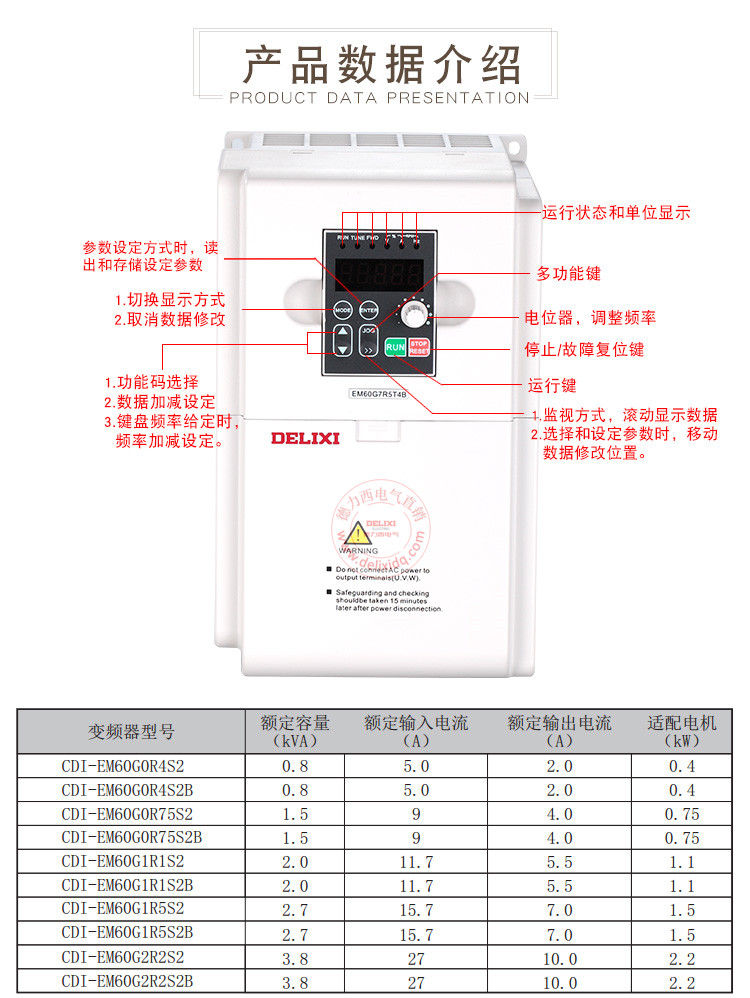 德力西变频器cdi-em60g